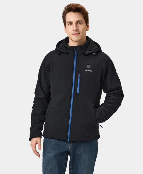 Men's Heated Jacket (4 Heating Zones) - Black & Blue ,view 1