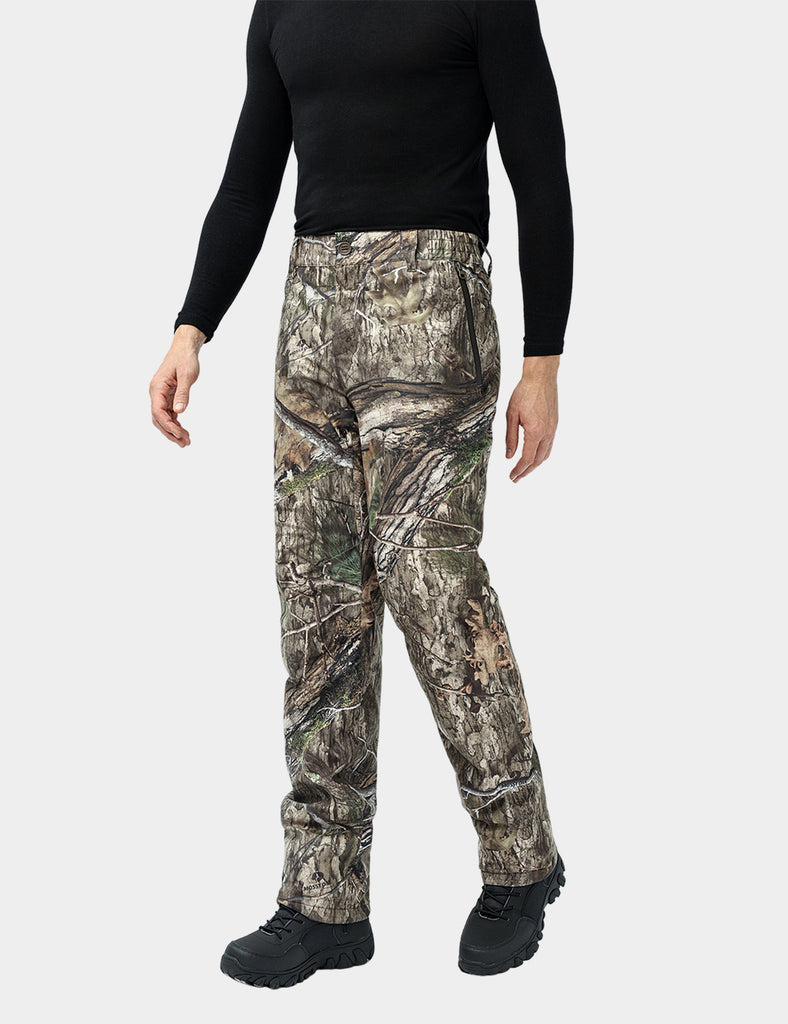 Camo Heated Hunting Pants for Men with Battery Pack - M / Black