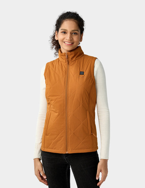 Women's Heated Quilted Vest - Brown ,view 1