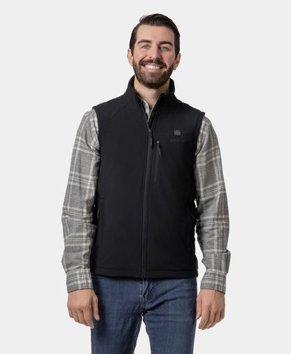 Men's Heated Softshell Vest - Black / Gray