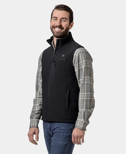 Men's Heated Softshell Vest - Black / Gray