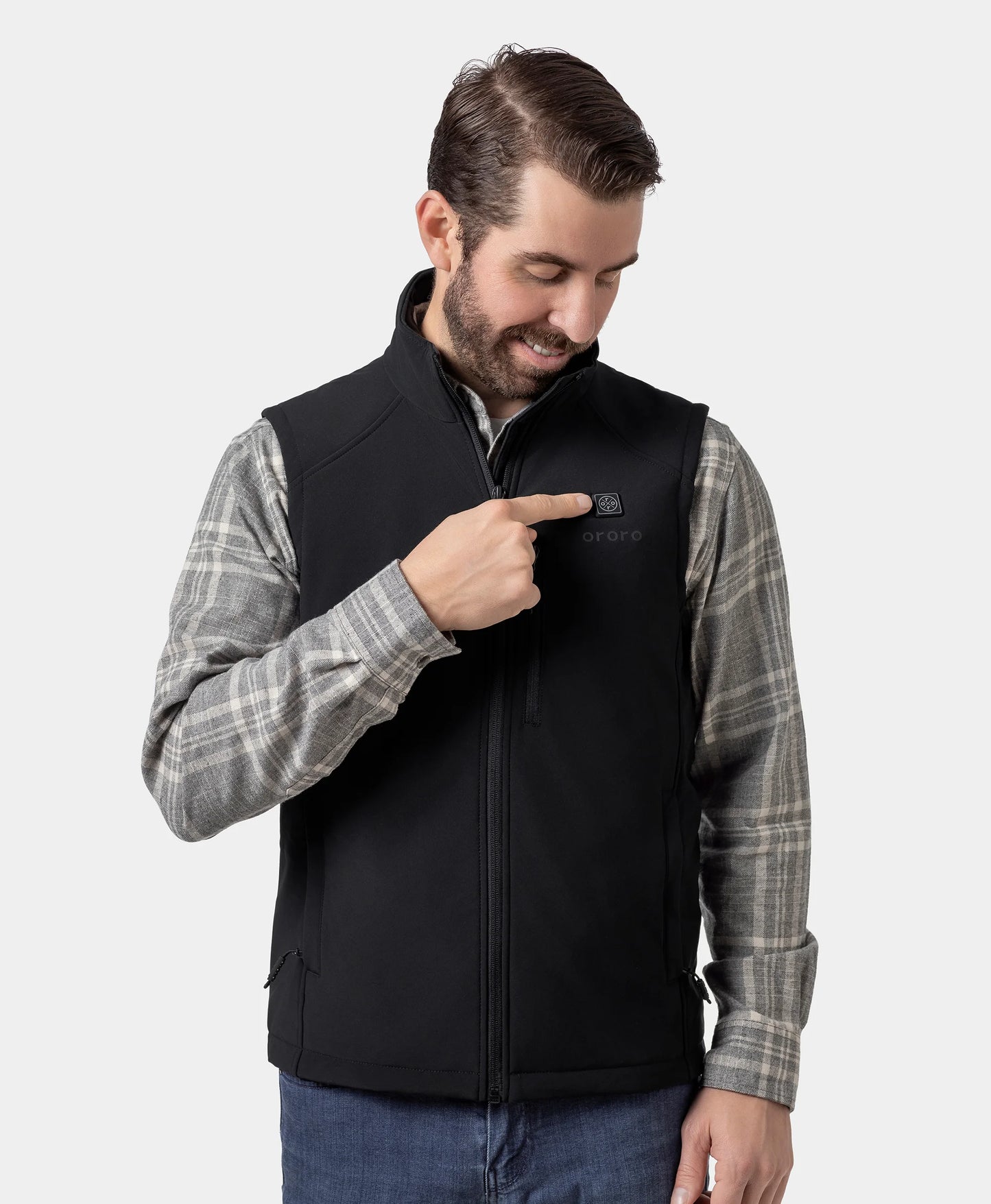 Men's Heated Softshell Vest - Black / Gray