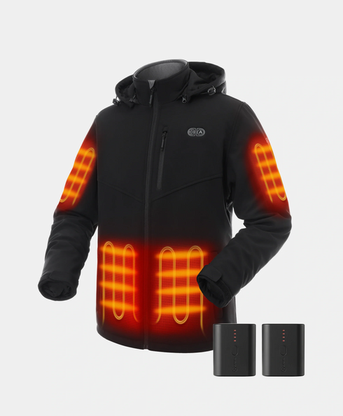 Bundle Deal - Men's Heated Dual Control Jacket (Pocket Heating) & Extra Mini 5K Battery view 1