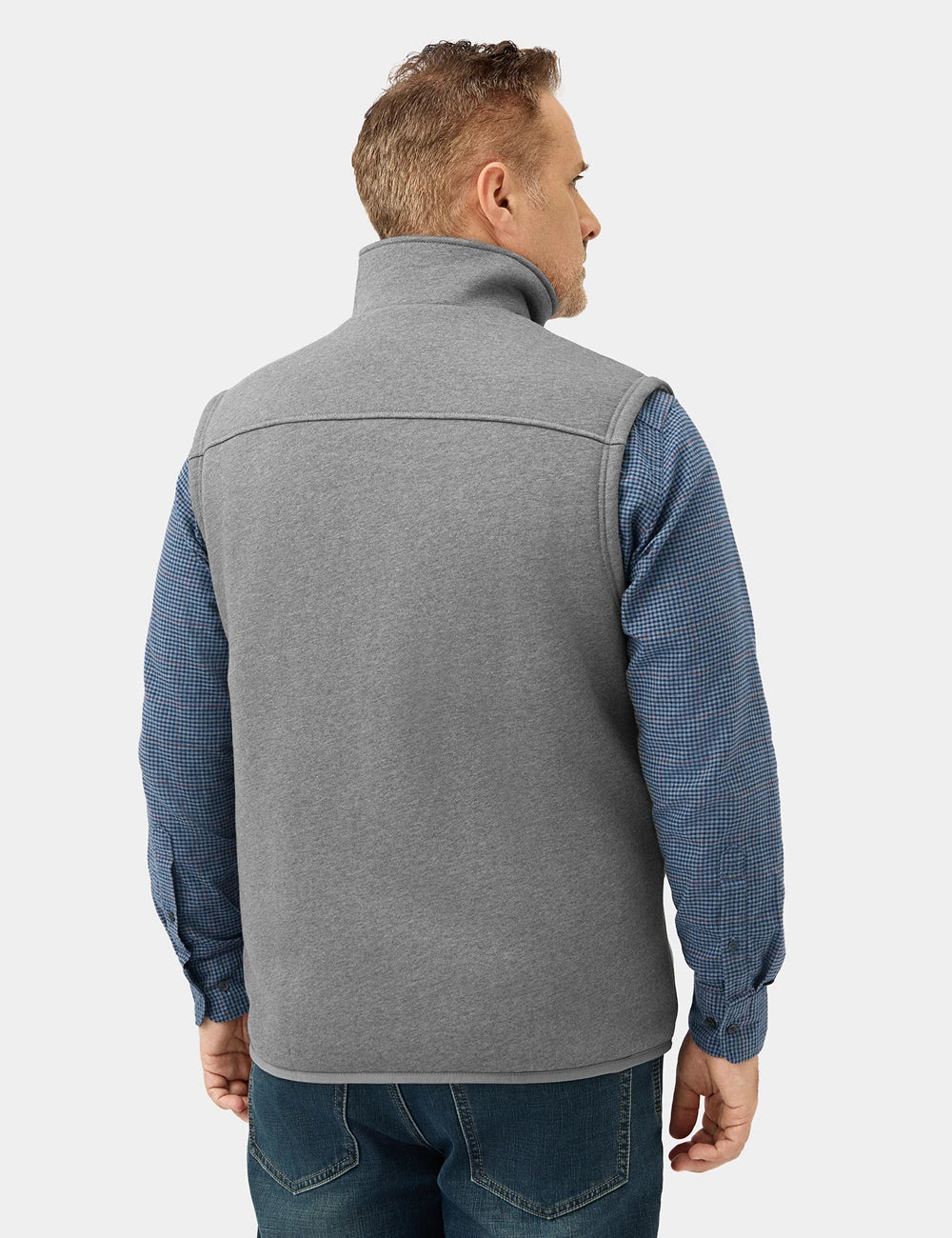 Men's Heated Fleece Vest - Black / Gray