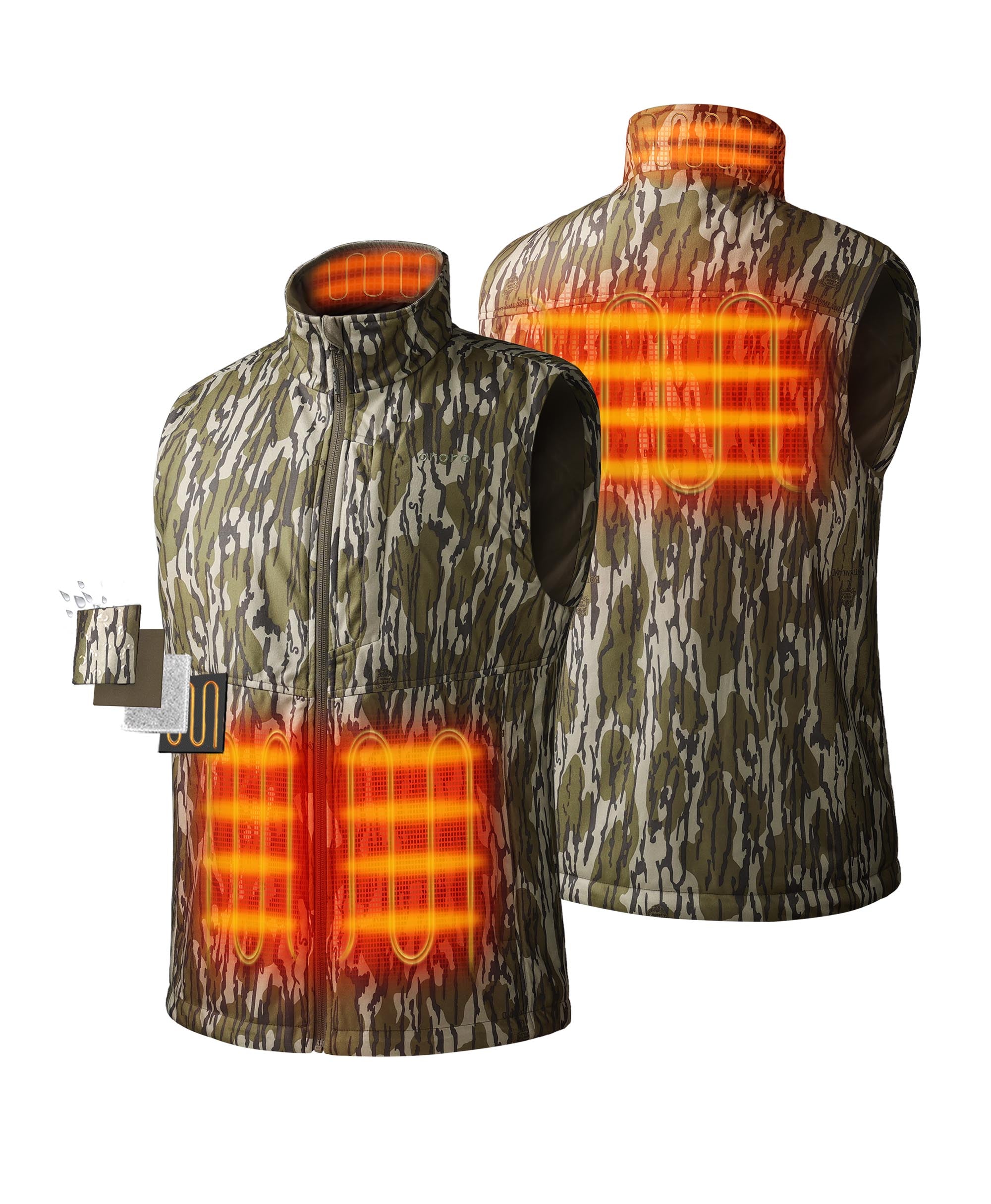 Men s Heated Hunting Vest Mossy Oak Bottomland Pattern ororo ororo Canada