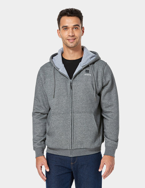 Unisex Heated Fleece Hoodie - Flecking Gray ,view 1