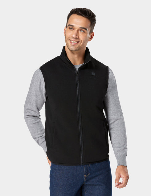 Men's Heated Fleece Vest - Black ,view 1