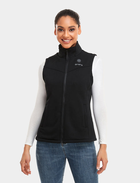 Women's Heated Fleece Vest - Black view 1