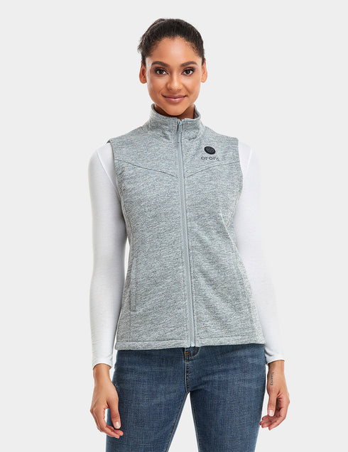 Women's Heated Fleece Vest - Gray ,view 1