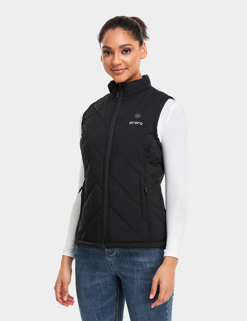 Women's Heated Quilted Vest - Black view 1