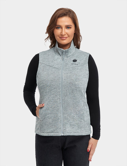 Women's Heated Fleece Vest - Gray