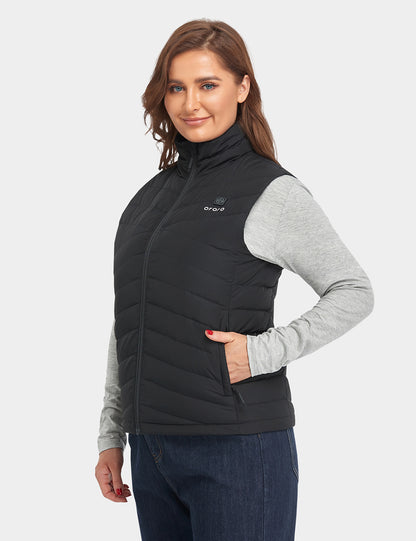 Women's Heated Lightweight Down Vest - Black