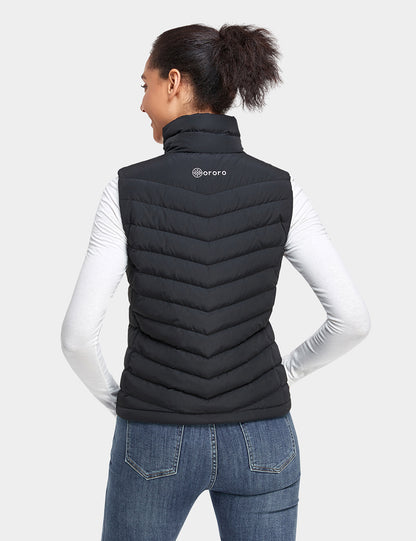 Women's Heated Lightweight Down Vest - Black