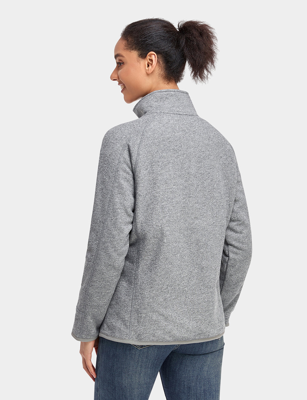 Women's Heated Full-Zip Fleece Jacket - Flecking Gray