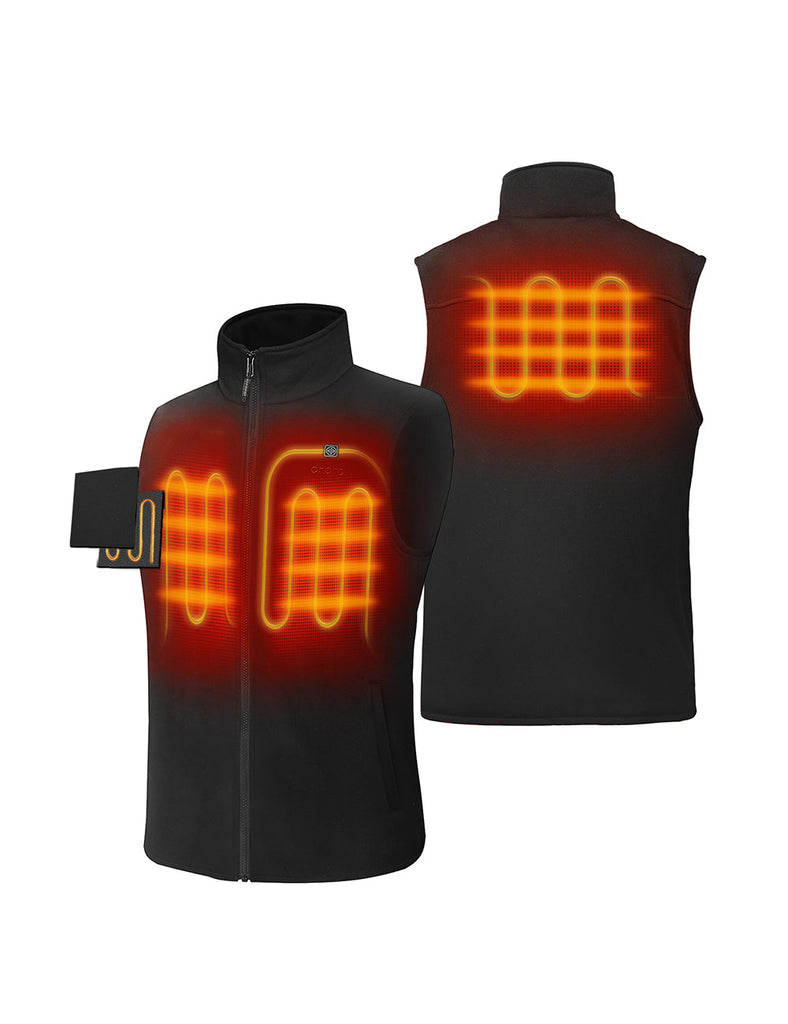 Men Heated Fleece Vest | Up to 10 Hours of Heat | ORORO Heated Apparel ...