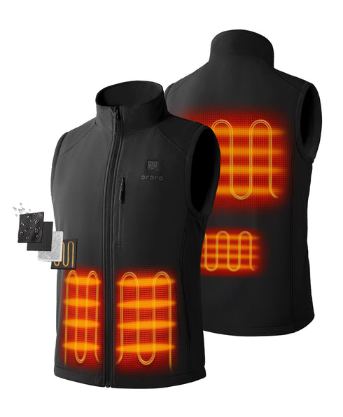 4 Heating zones: Left and right Hand Pockets, Upper Back, Lower Back view 2